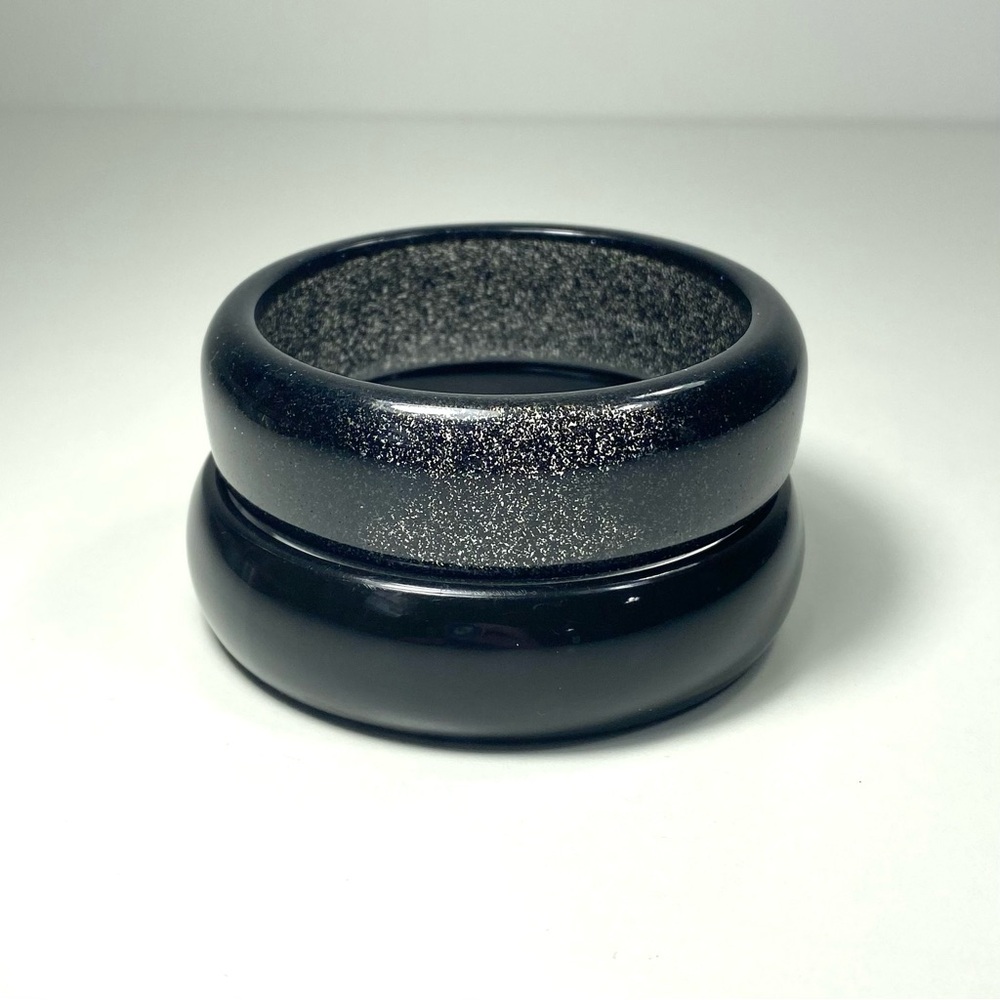2 Acrylic Bangle Bracelets - Translucent Black + … - image 5